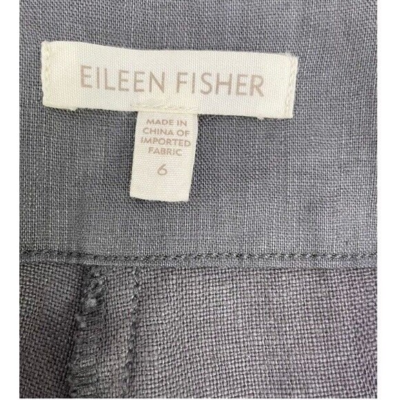 Eileen Fisher Trouser Heavy Linen Wide Leg Trouser Grey Relax Casual Size 6 EUC - Picture 7 of 14
